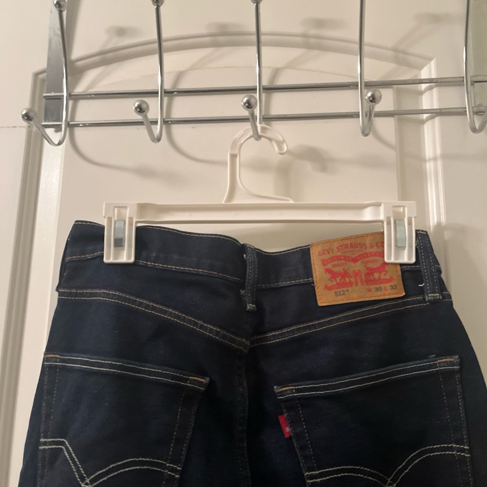 Levi Strauss 512 Men's Blue Denim Jeans Zip Button Pockets Size 30x32 - Picture 13 of 16